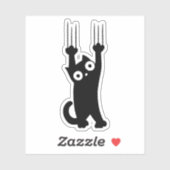 Schwarze Katze Aufkleber (Blatt)
