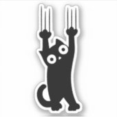 Schwarze Katze Aufkleber (Vorderseite)