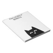 Schwarze Katze aus dem Schreibtisch Personalisiert Notizblock (angewinkelt)