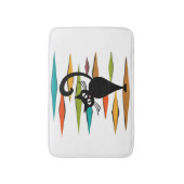 Schwarze Katze aus der Mitte des Jahrhunderts Badematte (Vorderseite Vertikal)