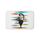 Schwarze Katze aus der Mitte des Jahrhunderts Badematte (Vorderseite)