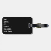 Schwarze Katze aus der Mitte des Jahrhunderts Gepäckanhänger (Rückseite horizontal)