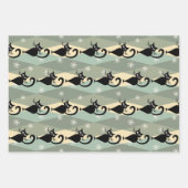 Schwarze Katze aus der Mitte des Jahrhunderts Geschenkpapier Set (Vorderseite 2)