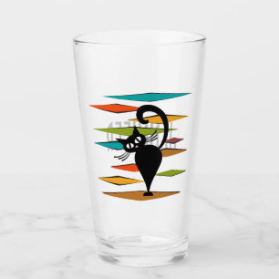 Schwarze Katze aus der Mitte des Jahrhunderts Glas