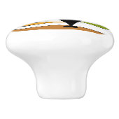 Schwarze Katze aus der Mitte des Jahrhunderts Keramikknauf (Seitenansicht)