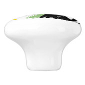 Schwarze Katze aus der Mitte des Jahrhunderts Keramikknauf (Seitenansicht)