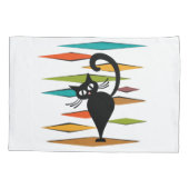 Schwarze Katze aus der Mitte des Jahrhunderts Kissenbezug (Rückseite)