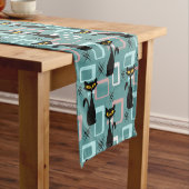 Schwarze Katze aus der Mitte des Jahrhunderts Kurzer Tischläufer (Beispiel)