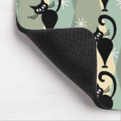 Schwarze Katze aus der Mitte des Jahrhunderts Mousepad (Ecke)