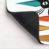 Schwarze Katze aus der Mitte des Jahrhunderts Mousepad (Ecke)
