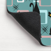 Schwarze Katze aus der Mitte des Jahrhunderts Mousepad (Ecke)