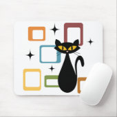 Schwarze Katze aus der Mitte des Jahrhunderts Mousepad (Mit Mouse)