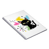 Schwarze Katze aus der Mitte des Jahrhunderts Notizblock (Rechte Seite)