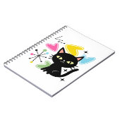 Schwarze Katze aus der Mitte des Jahrhunderts Notizblock (Linke Seite)