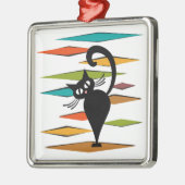 Schwarze Katze aus der Mitte des Jahrhunderts Ornament Aus Metall (Links)