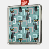 Schwarze Katze aus der Mitte des Jahrhunderts Ornament Aus Metall (Links)