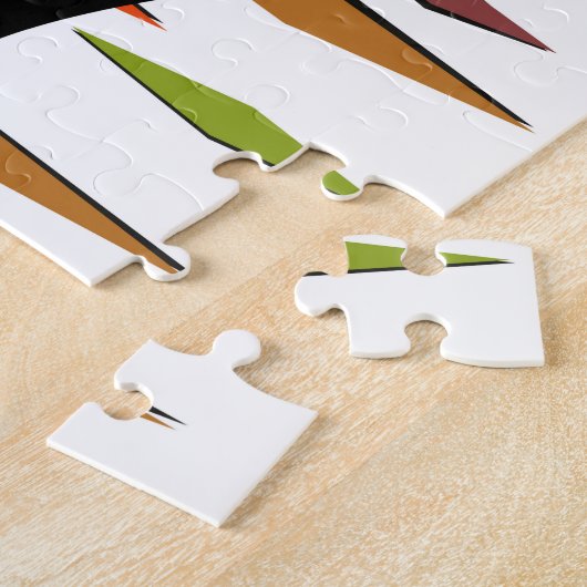 Schwarze Katze aus der Mitte des Jahrhunderts Puzzle (Seite)