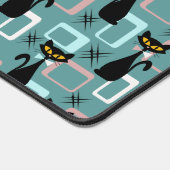 Schwarze Katze aus der Mitte des Jahrhunderts Schreibtischunterlage (Ecke)