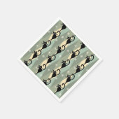 Schwarze Katze aus der Mitte des Jahrhunderts Serviette (Ecke)