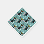 Schwarze Katze aus der Mitte des Jahrhunderts Serviette (Ecke)