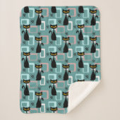 Schwarze Katze aus der Mitte des Jahrhunderts Sherpadecke (Vorderseite)