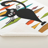 Schwarze Katze aus der Mitte des Jahrhunderts Sherpadecke (3/4)