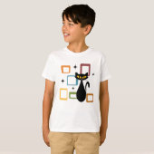 Schwarze Katze aus der Mitte des Jahrhunderts T-Shirt (Vorne ganz)