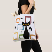 Schwarze Katze aus der Mitte des Jahrhunderts Tasche (Von Nahem)