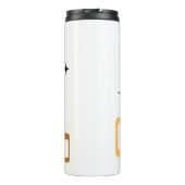 Schwarze Katze aus der Mitte des Jahrhunderts Thermosbecher (Rückseite)