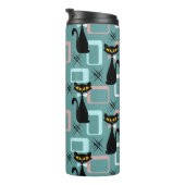 Schwarze Katze aus der Mitte des Jahrhunderts Thermosbecher (Nach rechts gedreht)