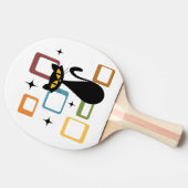 Schwarze Katze aus der Mitte des Jahrhunderts Tischtennis Schläger (Seitenansicht)