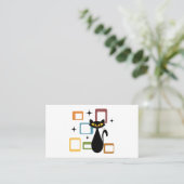 Schwarze Katze aus der Mitte des Jahrhunderts Visitenkarte (Stehend Vorderseite)