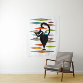 Schwarze Katze aus der Mitte des Jahrhunderts Wandteppich (Beispiel)