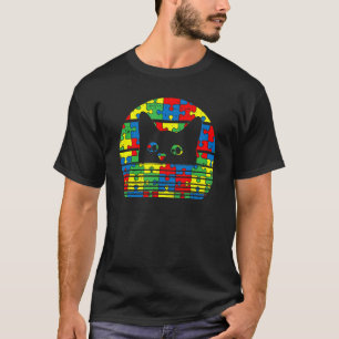 Schwarze Katze Autismus-Bewusstsein Für Kinder Süß T-Shirt