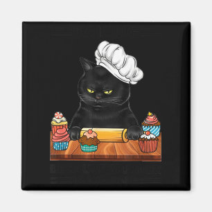 Schwarze Katze backt, weil Mord falsch ist Katzenl Magnet