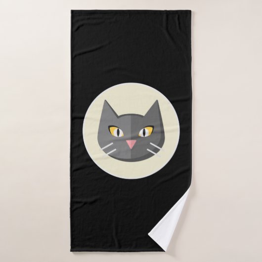 Schwarze Katze Badehandtuch (Badehandtuch)