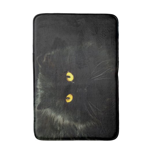 Schwarze Katze Badematte (Vorderseite Vertikal)