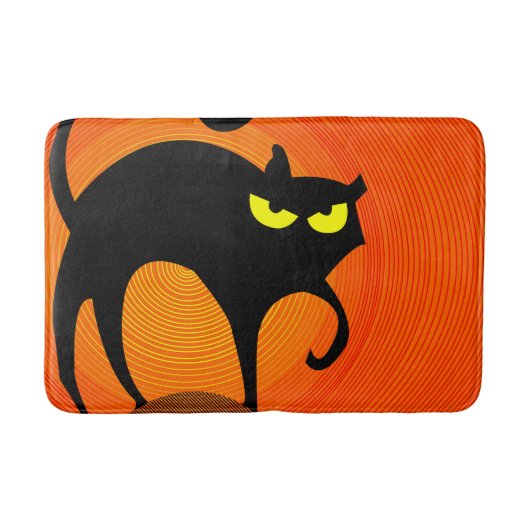 Schwarze Katze Badematte (Vorderseite)