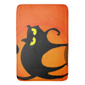 Schwarze Katze Badematte (Vorderseite Vertikal)