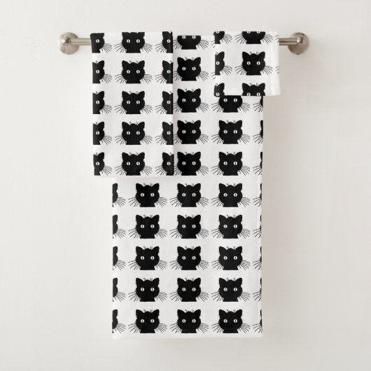 Schwarze Katze Badhandtuch Set (Insitu)
