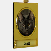 Schwarze Katze Banner-Ornament Gold (Rechts)