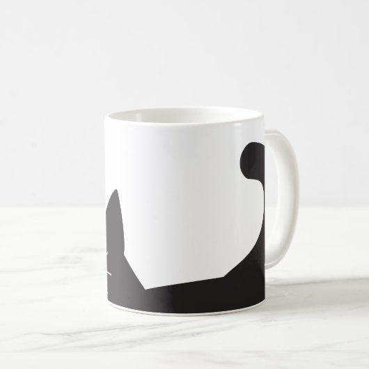 Schwarze Katze, Bärte und Schwanz Kaffeetasse (VorderseiteRechts)