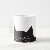 Schwarze Katze, Bärte und Schwanz Kaffeetasse (Vorderseite Links)