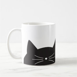 Schwarze Katze, Bärte und Schwanz Kaffeetasse