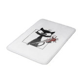 Schwarze Katze Baseball Horror Halloween Badematte (Schrägansicht)