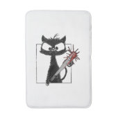 Schwarze Katze Baseball Horror Halloween Badematte (Vorderseite Vertikal)