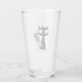Schwarze Katze Baseball Horror Halloween Glas (Rückseite)