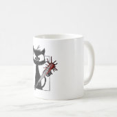 Schwarze Katze Baseball Horror Halloween Kaffeetasse (VorderseiteRechts)