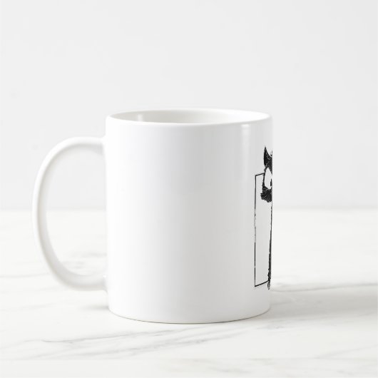 Schwarze Katze Baseball Horror Halloween Kaffeetasse (Links)