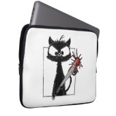 Schwarze Katze Baseball Horror Halloween Laptopschutzhülle (Vorne Rechts)